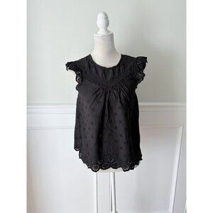 Sanctuary Black Pointelle Blouse XS Excellent Condition